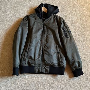 Guess bomber jacket with removable hood